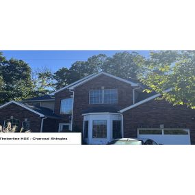 Completed Job in Newton, NJ. The roof on this beautiful home was replaced with GAF Timberline HDZ - Charcoal Shingles.