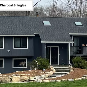 Completed Job in Andover, NJ. GAF Timberline HDZ - Charcoal shingles were applied to this home. A Velux skylight and 6