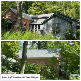 Completed Job in Newton, NJ. This roof was re-done with GAF Timberline HDZ Slate Shingles.