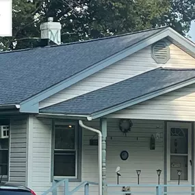 Completed Job in Newton, NJ. GAF Timberline HDZ Biscayne Blue Shingles were applied to this roof giving this cute home a little extra pop of blue!