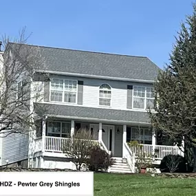 Completed Job in Wantage, NJ. This roof was re-done in GAF Timberline HDZ - Pewter Grey shingles. The soffit & fascias were replaced, along with 5