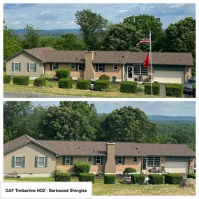 Completed Job in Newton, NJ. This roof was completed in GAF Timberline HDZ - Barkwood Shingles.