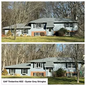 Completed Job in Stillwater Twp, NJ. A new GAF Timberline HDZ Roof System was applied to this home in Pewter Grey Shingles!