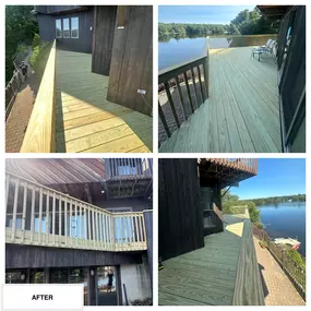 Completed Job in Newton, NJ. The decking and railing system on this beautiful home was re-surfaced with new Pressure Treated Wood.