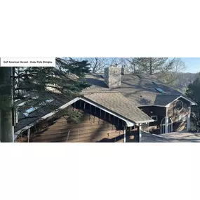 Completed Job in Mt. Arlington, NJ. This roof was re-done in GAF American Harvest - Cedar Falls Shingles. Velux Skylights were replaced along with 5