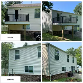 Completed Job in Ogdensburg, NJ. This 10' x10' deck was framed with PT Lumber and then surfaced with Trex Havana Gold Decking. An existing window was removed and replaced with a Therma Tru Fiberglass Smooth Star Pre-finished Door to give access to this beautiful deck from the master bedroom! A Black