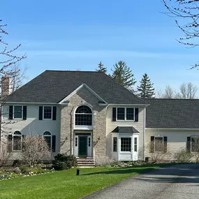 Completed Job in Green Twp, NJ. This beautiful home was completed in GAF Timberline HDZ - Charcoal Shingles