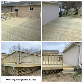 Completed Job in Wantage, NJ.  A new 18' x 24' Deck with a 3' wide set of stairs was framed. All decking, railings, & lattice installed was Pressure Treated Wood!
