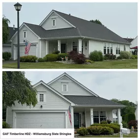 Completed Job in Belvidere, NJ. This roof was re-done in GAF Timberline HDZ - Williamsburg Slate Shingles!