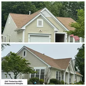 Completed Job in Belvidere, NJ. This roof was completed in GAF Timberline HDZ - Shakewood Shingles!