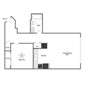 East 8 1 Bedroom Apartment Floor Plan