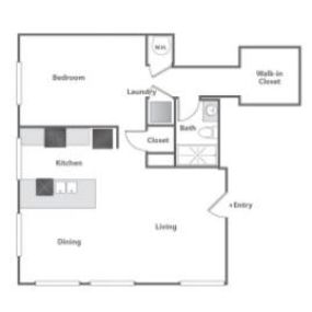 East 8 1 Bedroom Apartment Floor Plan