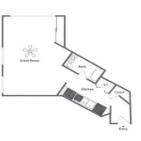 East 8 Studio Apartment Floor Plan