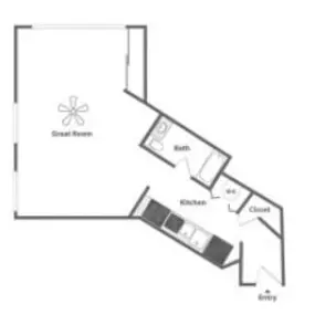 East 8 Studio Apartment Floor Plan