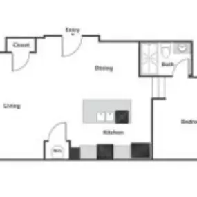 East 8 1 Bedroom Apartment Floor Plan