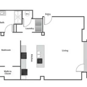East 8 1 Bedroom Apartment Floor Plan