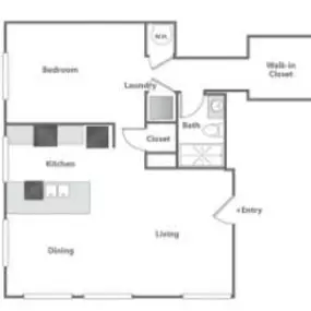 East 8 1 Bedroom Apartment Floor Plan