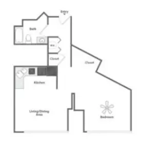 East 8 1 Bedroom Apartment Floor Plan