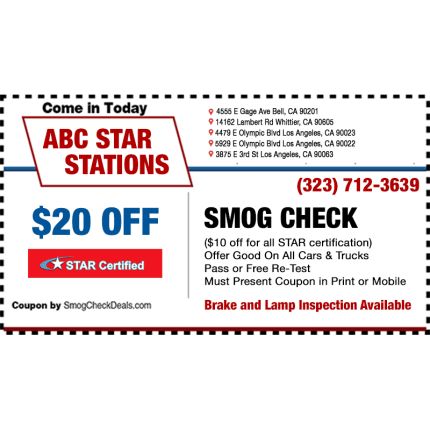 Logo od ABC Smog Check STAR Station