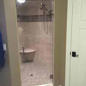 Glass shower door installation