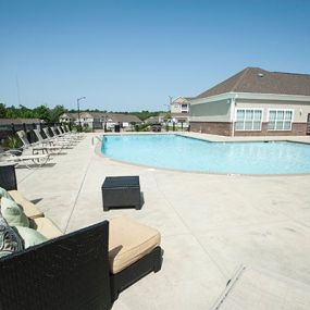 Swimming pool with expansive sun deck