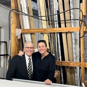 The BFS Family looks forward to continuing to serve your custom framing needs. Pictured is the Father/Daughter duo of Rodney and Pam Price.