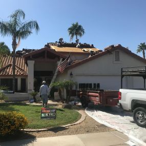 The KY-KO Roofing team replacing an old tile roof with a brand new one. No more leaks!