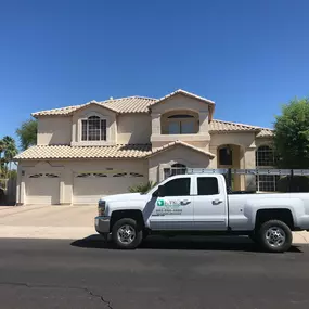 Arriving at Phoenix home for a free roof inspection.
