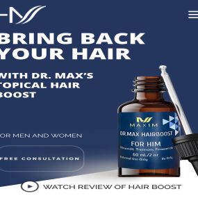 Here at our practice, Hair By Dr. Max, Restoration Center, we offer an innovative new topical solution created with clinically proven ingredients to stop and even reverse hair loss. Unlike other topical hair solutions, you only have to apply the product once a day. Each bottle of our topical solution will last you three months if used correctly.

Both formulas are prescription-only and do require a formal consultation with Dr. Max. Come in today and learn more about which non-surgical hair loss 