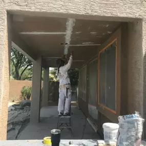 Repairing ceiling before paint.