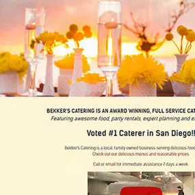 website design for San Diego's Most Established Catering Company