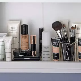 This lineup is looking ???? Which of our products are always in your cabinet? Need a restock? Stop by Merle Norman Cosmetics!