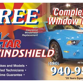 Free Tint Service with Insurance Window Replacement