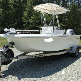 New for 2018 - center console fishing boat.  Live well, trolling motor, fish finder.