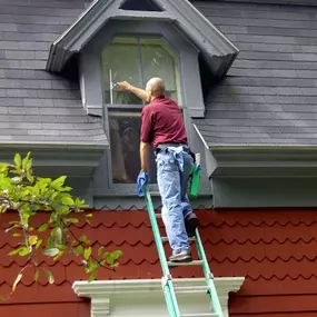 Residential exterior window cleaning services.