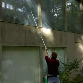 Commercial exterior window cleaning services.