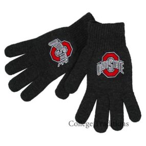charcoal athletic logo knit glove