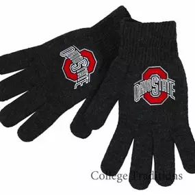 charcoal athletic logo knit glove