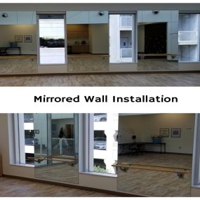 We installed this mirrored wall into a learning center! Contact us for your glass needs!