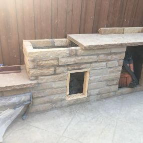 Custom Outdoor Kitchen being created for many years of backyard fun.