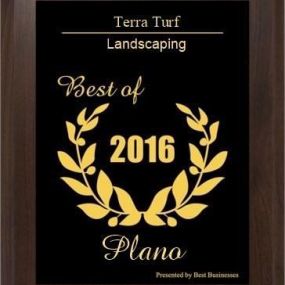 Terra Turf Won Award Best Landscaping Company of 2016 in Plano, TX