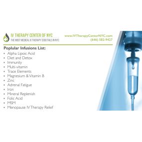 Popular IV Therapy Infusions List - IV Therapy Center of NYC