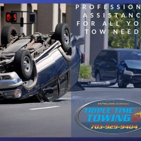 Any accident you can walk away from is a good one, but you still need experienced assistance to help get your vehicle off the road. When you need professional towing service, be sure to call the family owned and operated team that cares about the community. Call 703-929-9404 https://tripletimetowing.com/ #towing #ClassicCarTowing #FlatbedTowing #RoadsideAssistance #AccidentRecovery #towlife #towtruck #gettingitdone #wehavefamilywaitingforusathome #towlivesmatter