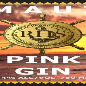 maui island pink gin crafted by rhs royal hawaiian spirits distillery and crafted liquor wholesale import  export