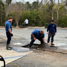 Bluewater Plumbing Service doing a large commercial plumbing repair project in Whiteville, North Carolina