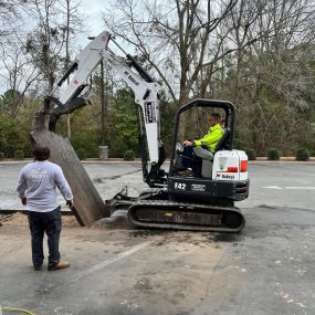 Bluewater Plumbing Service doing a large commercial plumbing repair project in Whiteville, North Carolina