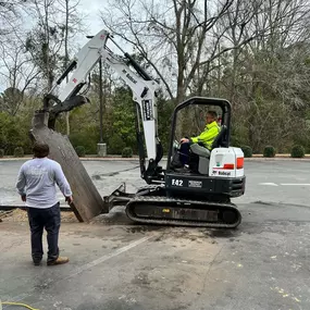 Bluewater Plumbing Service doing a large commercial plumbing repair project in Whiteville, North Carolina