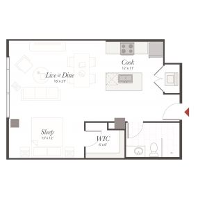 Encore P8 Studio Apartment Floor Plan