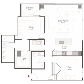 Encore B6 2 Bedroom Apartment Floor Plan