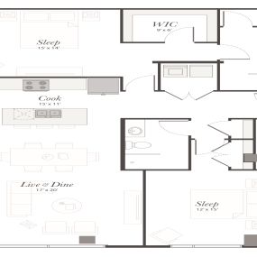 Encore T8 2 Bedroom Apartment Floor Plan